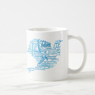 Mug Inspirationnel Elegant Dove of Peace Tag Cloud