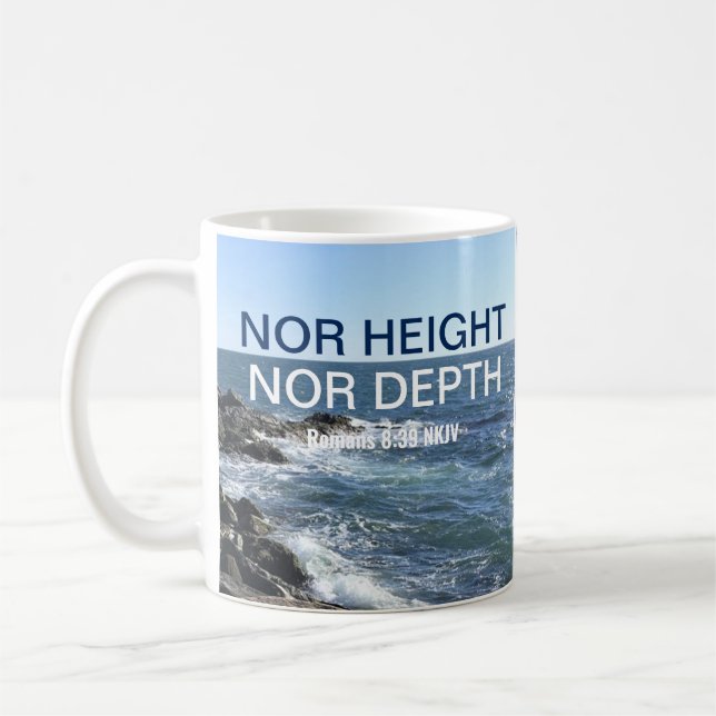 Mug Inspirationnelle Bible Verse Waves of the Sea Blue (Gauche)