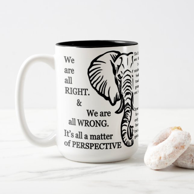 Mug Inspirationnelle - Les aveugles et l'éléphant (Avec donut)