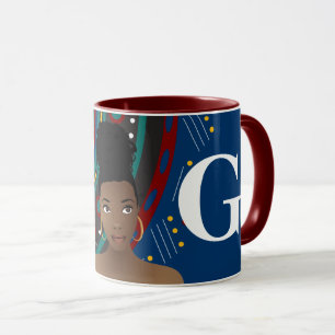 Mug Inspiré par les tribus, noeud supérieur, monogra