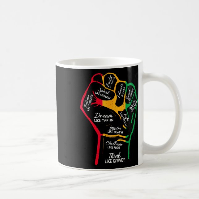 Mug Inspiring Black Leaders Power Fist Hand Black Hist (Droite)