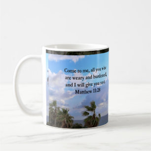 MUG INSPIRING MATTHEW 11:28 CONCEPTION DE SCRIPTURE