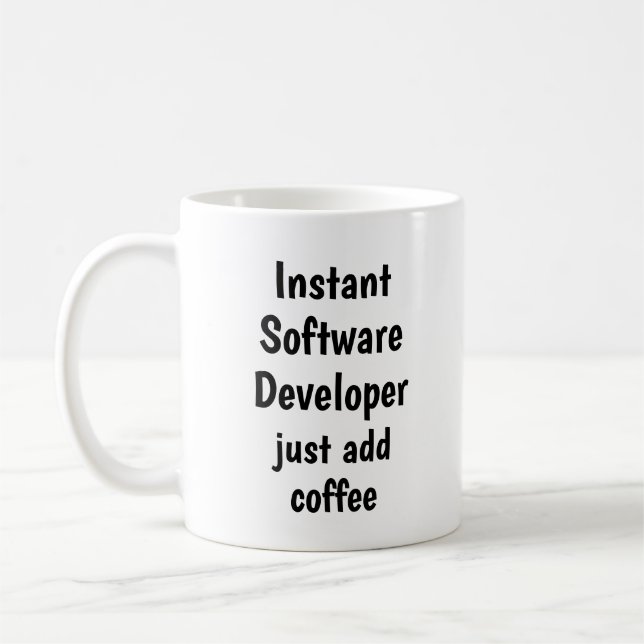 Mug Instant Software Developer Ajouter un devis amusan (Gauche)