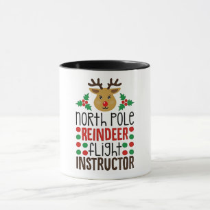 Mug Instructeur de vol de rennes du pôle Nord Noël