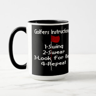 Mug Instructions Golfers Humour