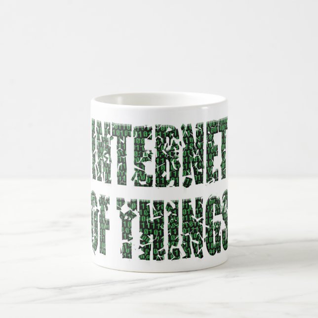Mug Internet of things with an overlay of binary code  (Centre)