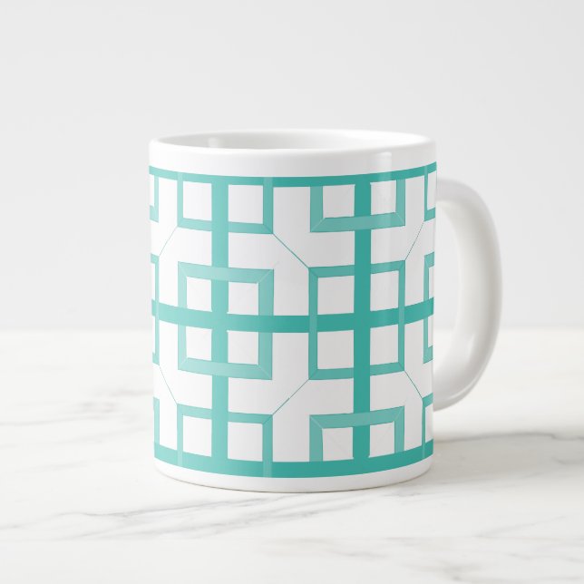 Mug - Interwoven Aqua Carrés (Devant droit)