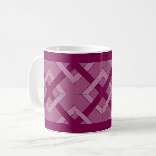 Mug - Interwoven Diamonds in Purples (Front Left)