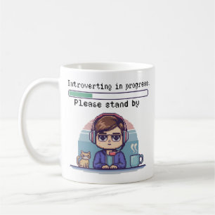 Mug Introversion en cours – Drôle de Pixel Rétro