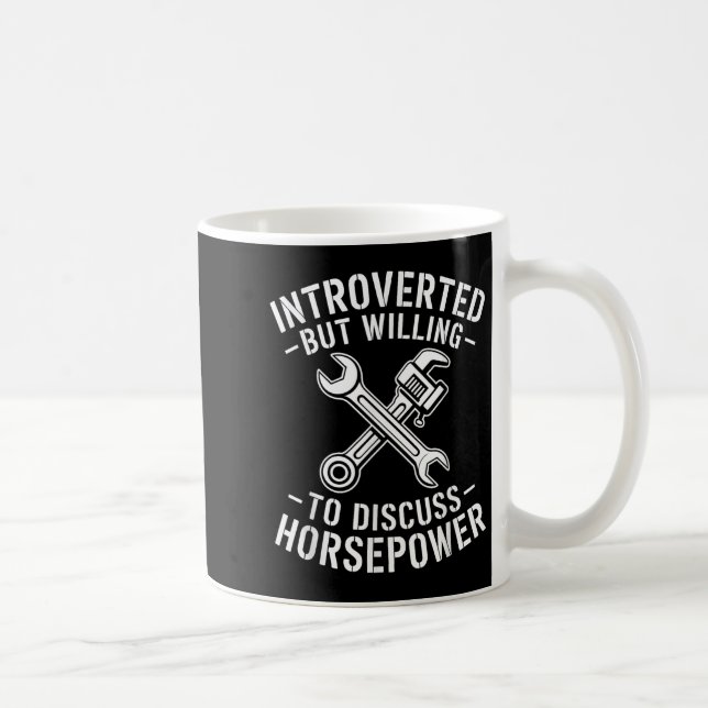 Mug Introvert Horsepower Cote Humour mécanique de clé (Droite)