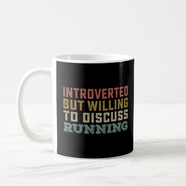 Mug Introverted Mais Prêt À Discuter De Maratho En Cou (Gauche)