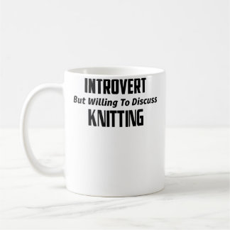 Mug Introverti antisocial prêt à discuter de tricot 