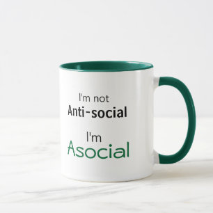 Mug Introvertir la définition : Je suis Asocial, pas A