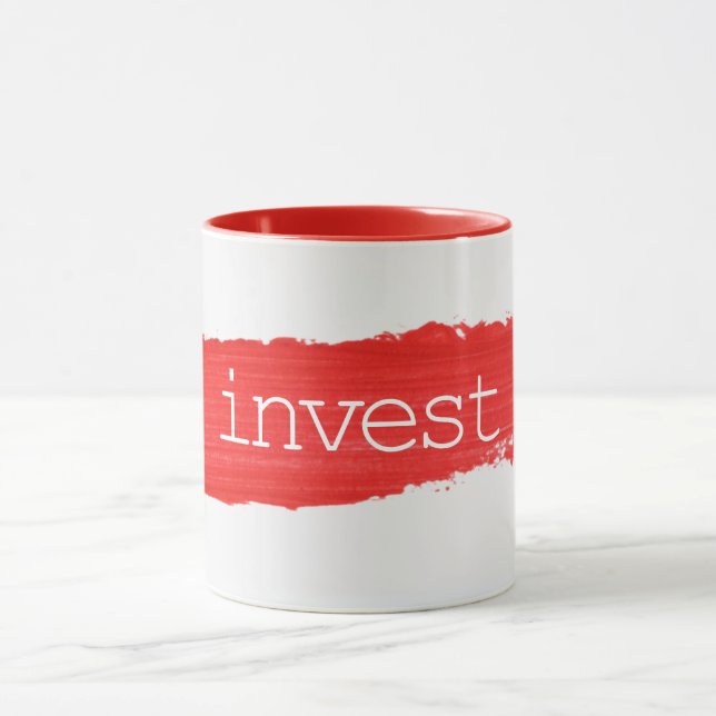 Mug INVESTIR Du Texte Sur La Musique De Peinture Rouge (Centre)