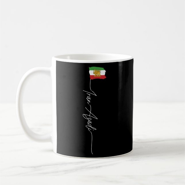Mug Iran Azadi Iran Carte Drapeau Lion Soleil Épée Lib (Gauche)