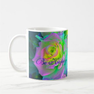 Mug Iridescente esthétique Roses précoces Soyez heureu
