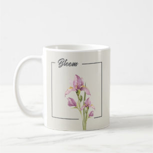 Mug Iris à l'aquarelle élégante   Floral
