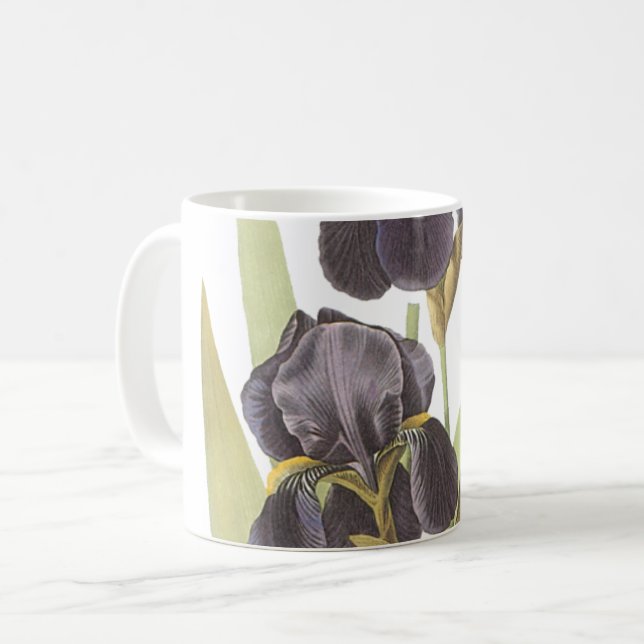Mug iris barbu (Iris germanica) par Redouté (Devant gauche)