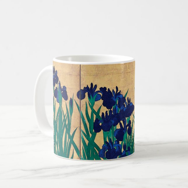 Mug Irises japonais (détail), Ogata Kōrin (Devant gauche)