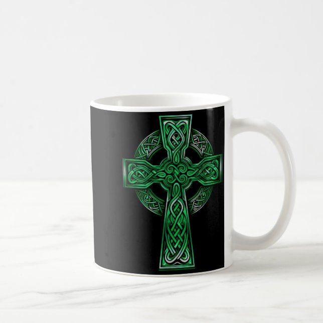 Mug Irish Celtic Cross Knot Christian Holy Trinity Sco (Droite)