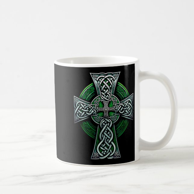Mug Irish Celtic Cross Knot Christian Holy Trinity Sco (Droite)