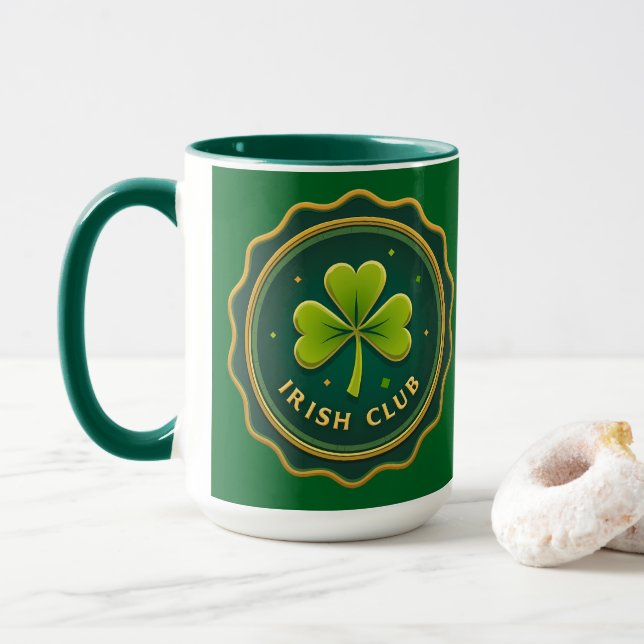 Mug Irish Club St Patrick’s Day Shirt – caneca (Avec donut)