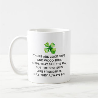 Mug Irish Friendship Toast 4 Leaf Clover St Patricks 
