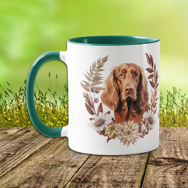 Mug Irlandais Setter Dog Automne Wreath (Créateur téléchargé)