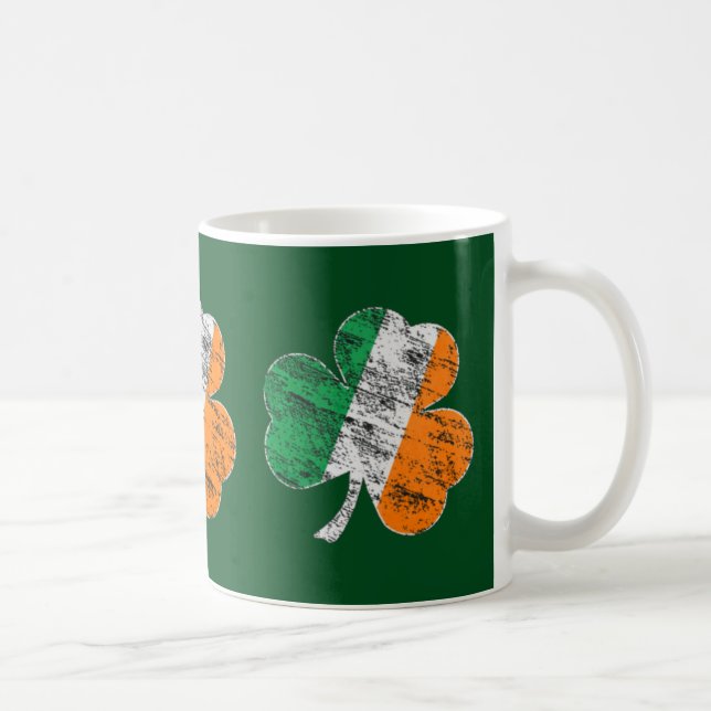 Mug Irlandais Tricolor Distressed Shamrock Jour de la  (Droite)