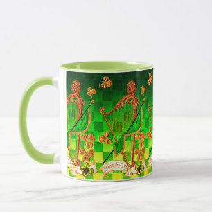 Mug IRLANDE HARP, OR VERT SHAMROCK St Patrick's Day
