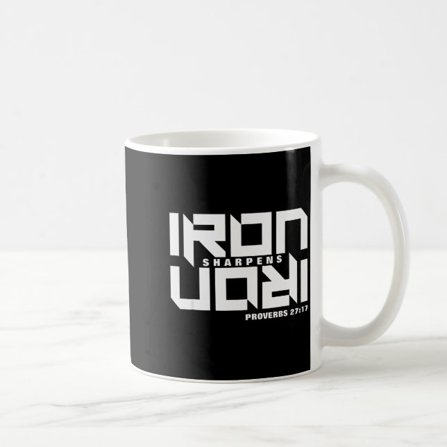 Mug Iron Sharpens Iron Proverbs 27_17 Bible Verse Chri (Droite)