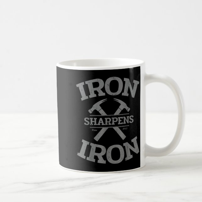 Mug Iron Sharpens Iron Proverbs 27_17 Gym Workout Men  (Droite)