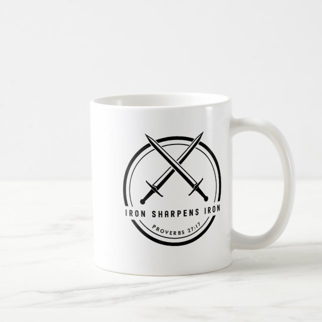Mug Iron Sharpens Proverbes en fer 27_17 Bible d'épée  (Droite)