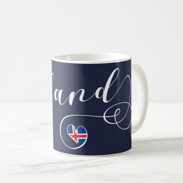 Mug Islande Heart Mug, islandais (Devant droit)