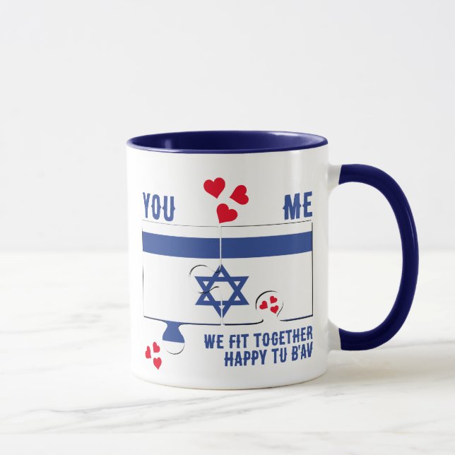 Mug Israel Tu B'Av NOUS NOUS METTONS ENSEMBLE Juif Val (Droite)