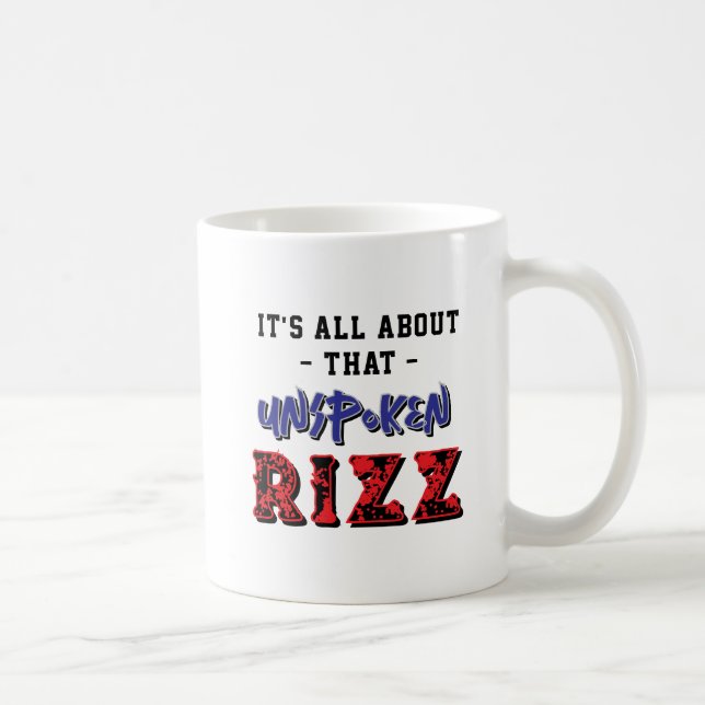 Mug It's All About That Unspoken Rizz Slang Red Blue (Droite)