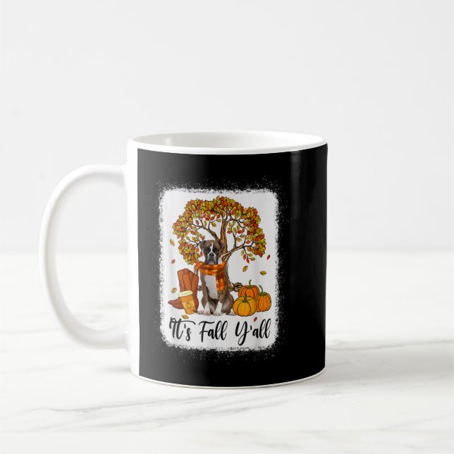 Mug It's Fall Y'all Boxer Dog Thanksgiving Halloween (Gauche)