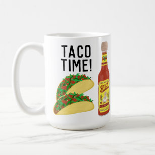 Mug IT'S TACO TIME tacos mignons sauce chaude illustra