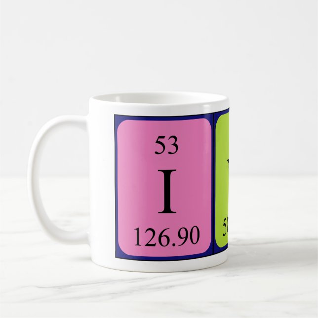 Mug Iver la taille du nom de table périodique (Gauche)