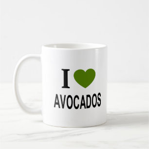 Mug J'❤️ AVOCADOS avec coeur vert J'AIME AVOCADOS I H