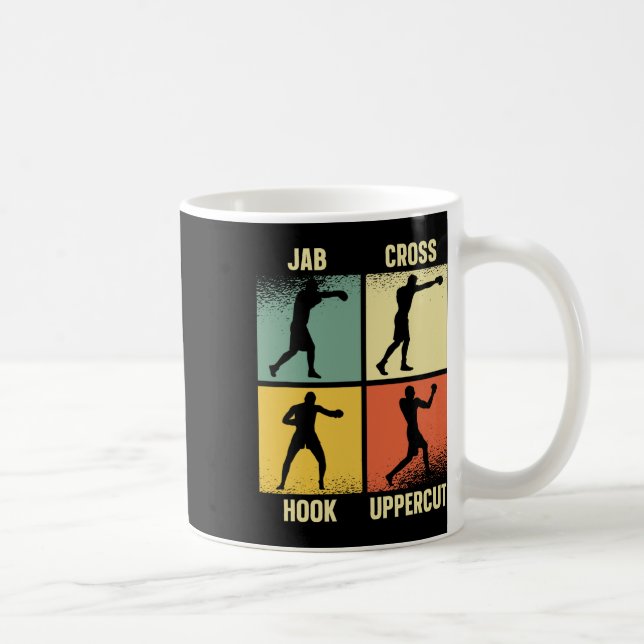 Mug Jab Cross Hook Uppercut - Boxe Moves Graphic Gri (Droite)