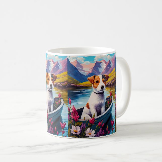 Mug Jack Russell à la pagaie : une aventure Pittoresqu (Devant droit)