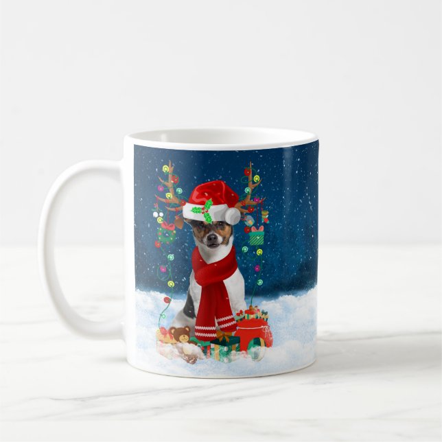 Mug Jack Russell Terrier Chien dans neige Cadeaux de N (Gauche)