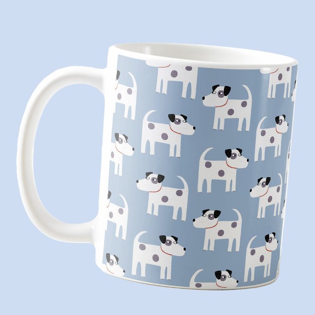 Mug Jack Russell Terrier Conception de chien (Parson Jack Russell Terrier pattern blue coffee mug)