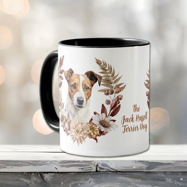Mug Jack Russell Terrier Dog Automne Wreath (Créateur téléchargé)