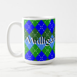 Mug Jacquard bleu et vert blanc piqûres personnalisées