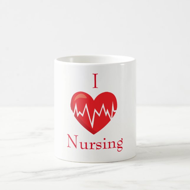 Mug J'adore allaiter le coeur sur le coeur rouge (Centre)