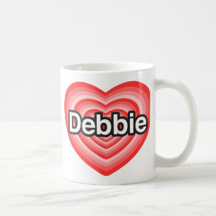 Mug J'adore Debbie. Je t'aime Debbie. Cœur