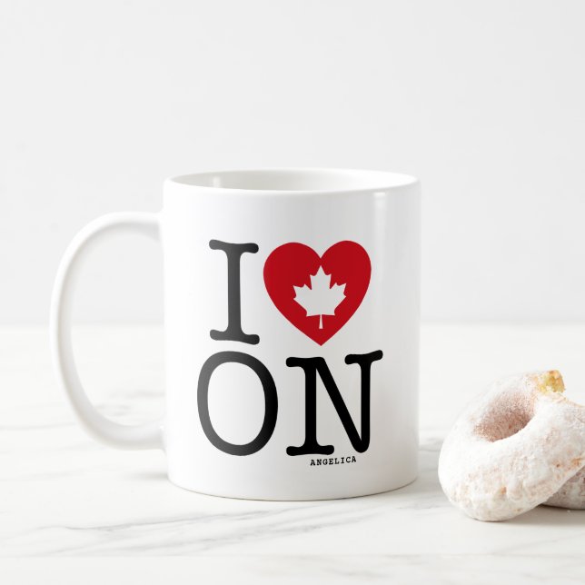 Mug J'adore | I Heart Ontario Canada Personnalisé (Avec donut)