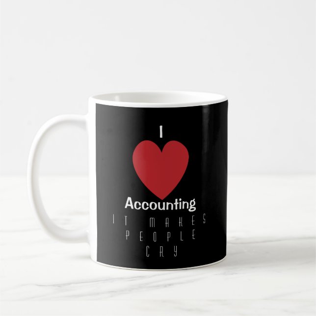 Mug J'adore la boue comptable (Gauche)